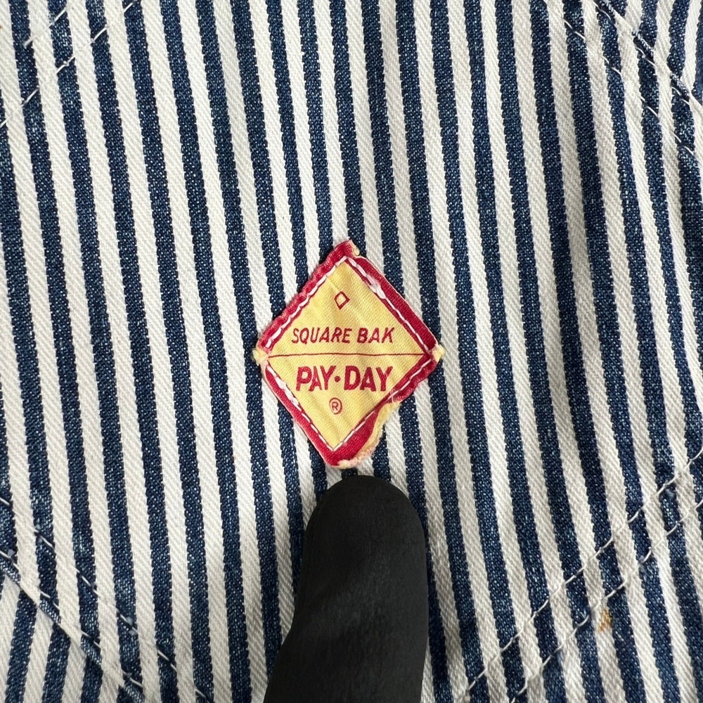 Vintage Penneys Pay Day Hickory Stripe Bib Overalls Sanforized Union Made XL 50s - Picture 16 of 16